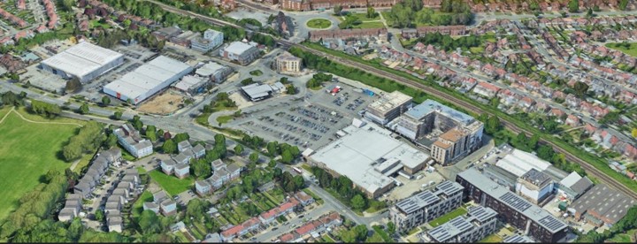 Aerial view of HoneyPot lane