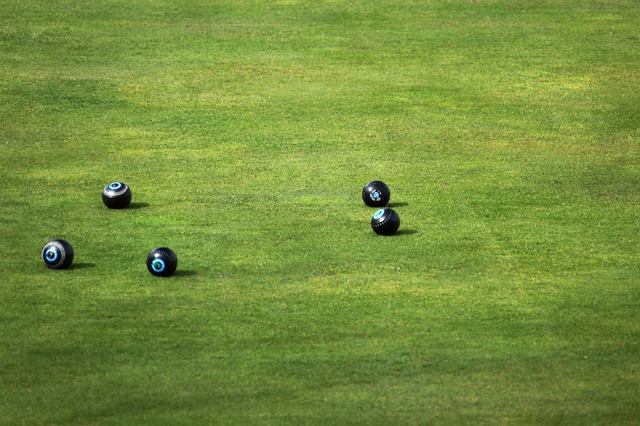 Bowls on a bowls pitch