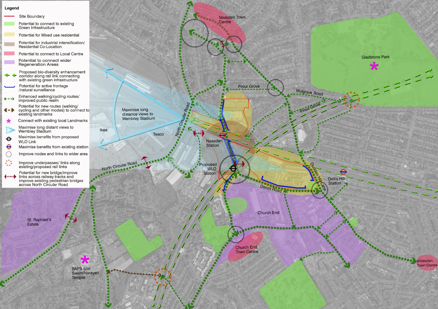 Neasden Station Growth area vision map