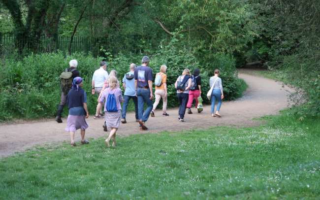 People walking in  brent river park