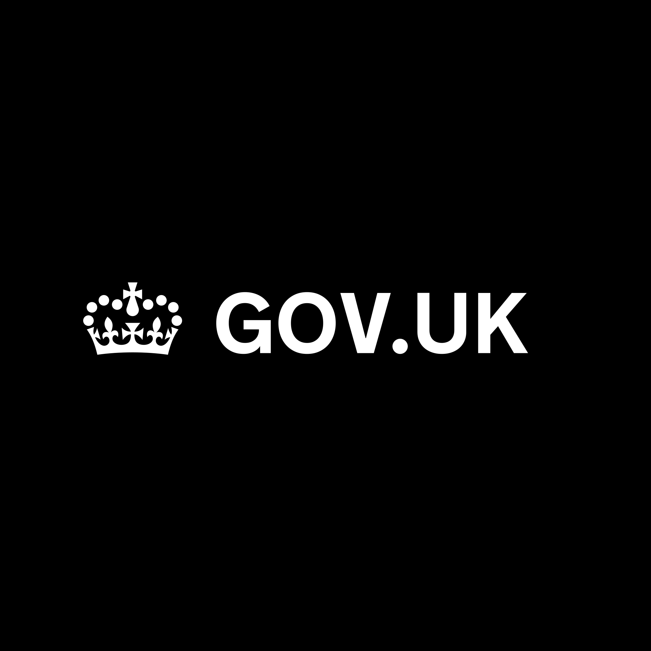 gov.uk logo on black background