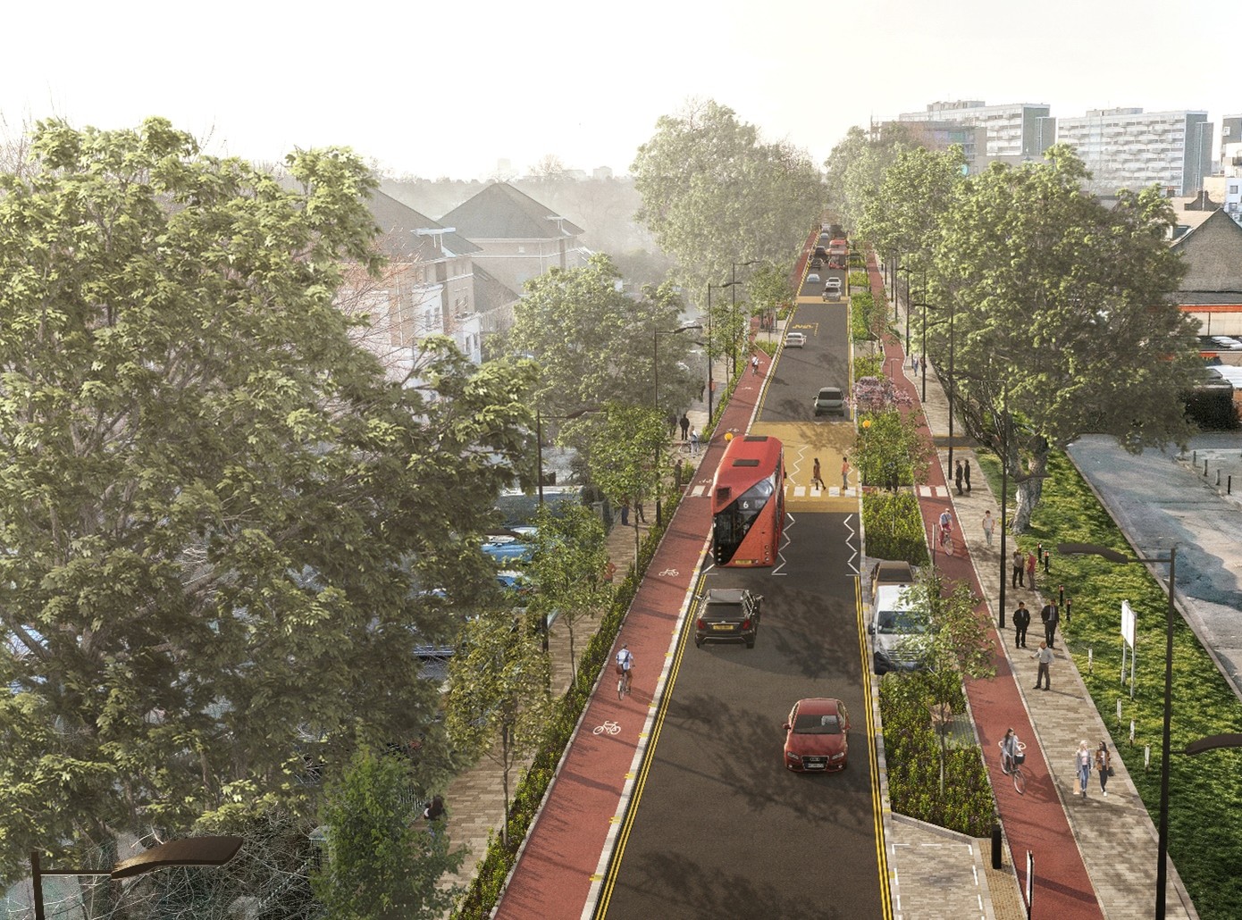 Artists impression of Carlton Vale Boulevard 