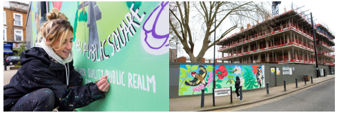 Chippenham Gardens hoarding mural art