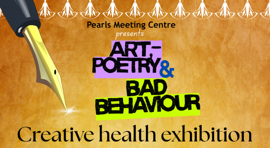 Art, poetry event poster taking place at Willesden Green library