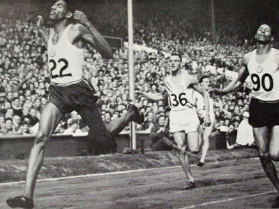 Arthur Wint of Jamaica wins 400 metres final