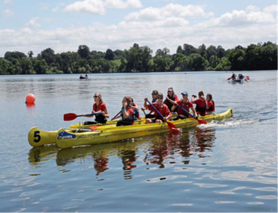 Image shows people bell boating