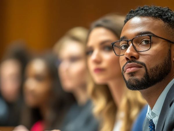 close up of people on panel