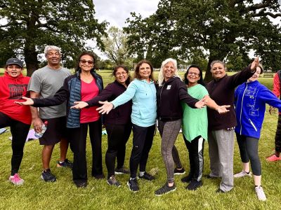 Group exercise in the park
