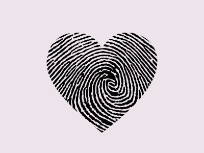 black heart made from a finger print