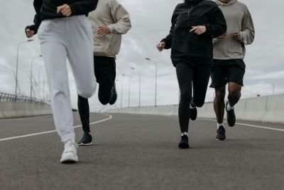 Group of people running