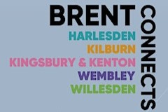 A logo made up of the words, Brent Connects, Harlesden, Kilburn, Kingsbury & Kenton, Wembley and Willesden