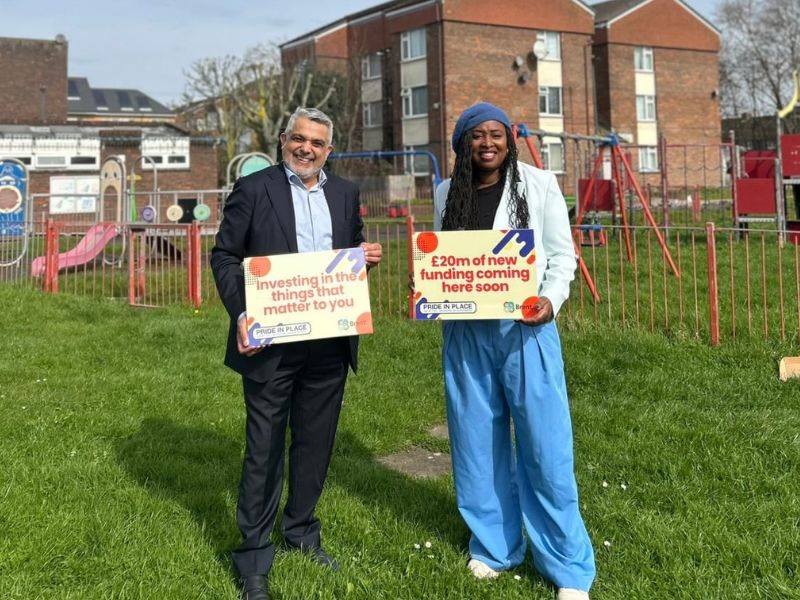 Cllr Butt and Dawn Butler at Pride of Place announcement
