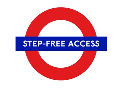 TfL roundel saying step-free access