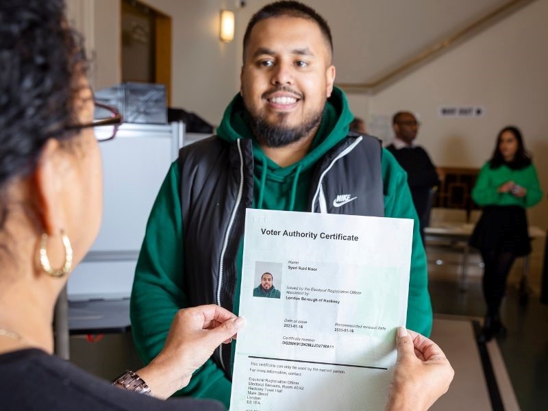 Person being ID checked
