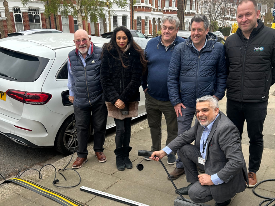 The Leader and Cllr Sheth at launch of EV On-Street parking trial