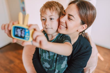 image of mother and son taking a selfie