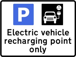 sign for electric vehicle charging point