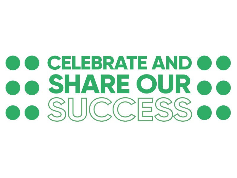 Celebrate and share our success logo