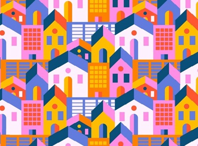 Image of loads of colourful houses