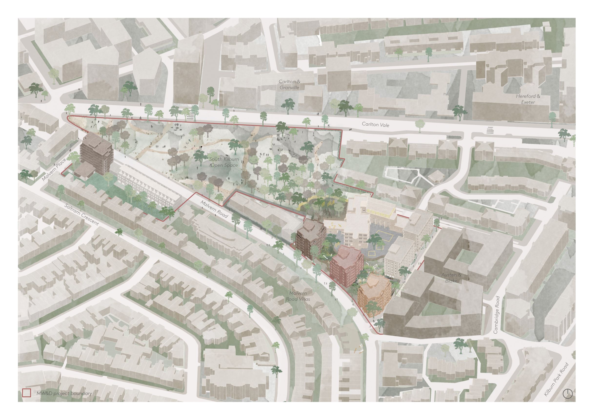 Masefield House, Wordsworth House, Dickens House proposed site plan detailed