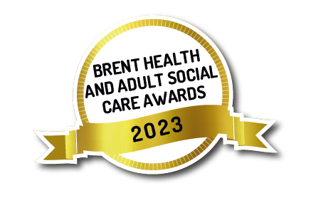 A logo for the 2023 Brent Health and Adult Social Care awards