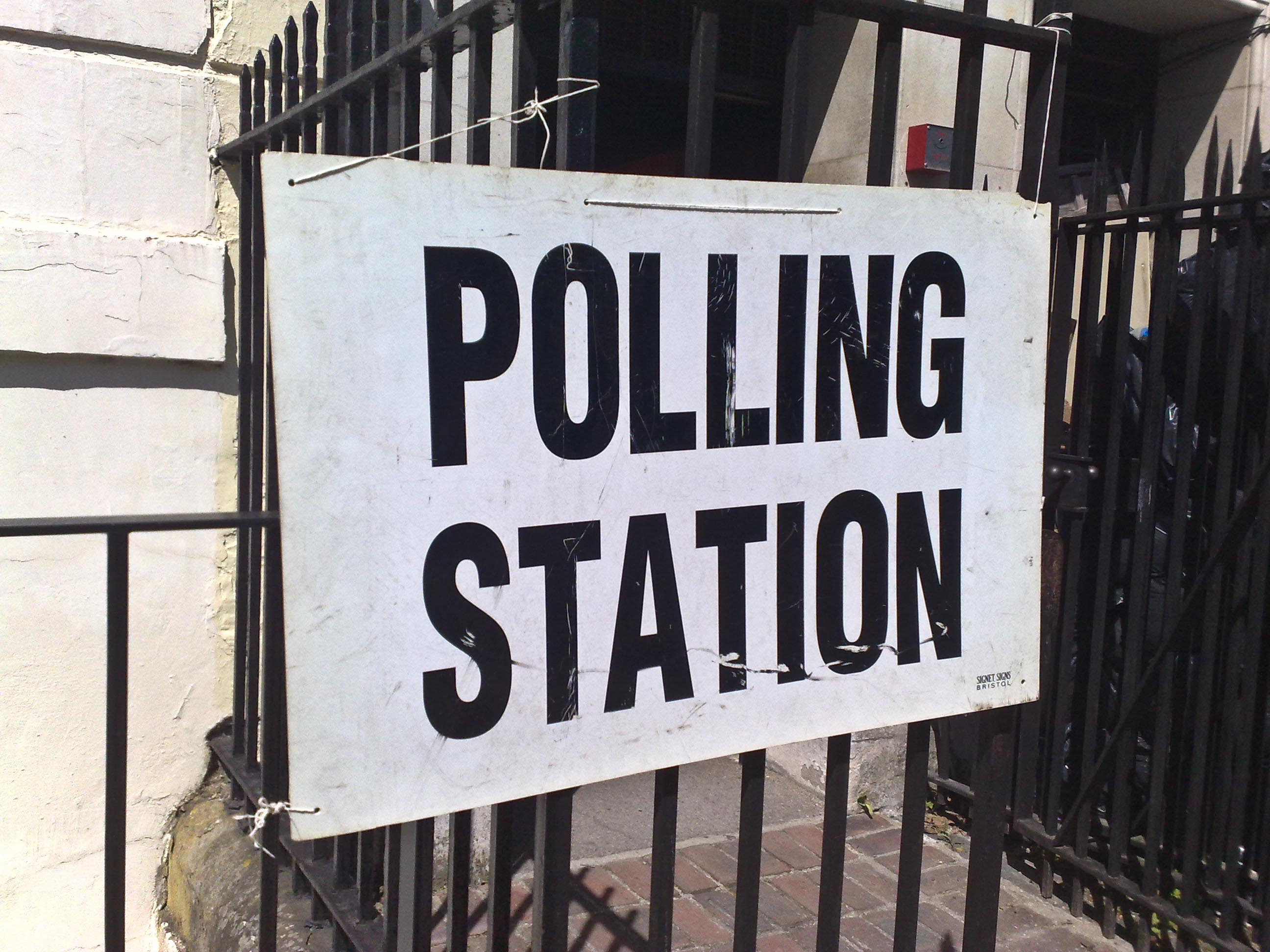 Image of a sign that says Polling Station