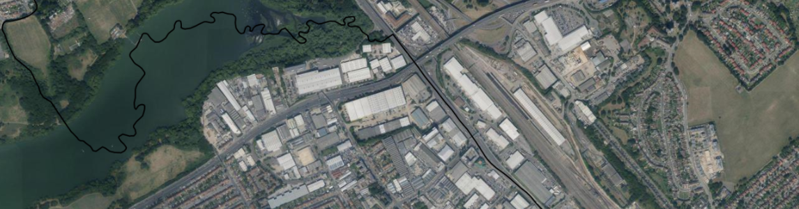 aerial photo of Staples Corner