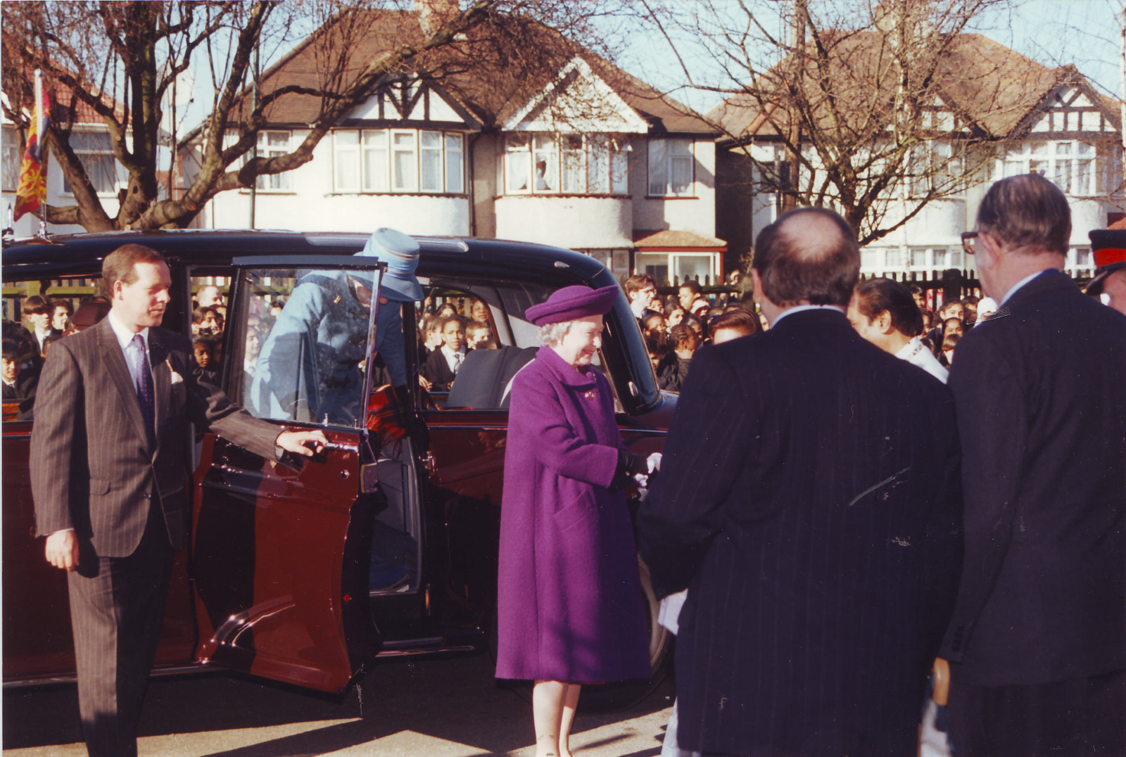 The Queen visiting Kingsbury High school in 1997